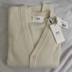 Ami Paris Off White Cardigan